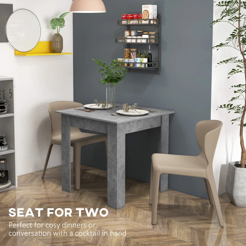 Modern Grey Square Dining Table with Faux Cement Effect