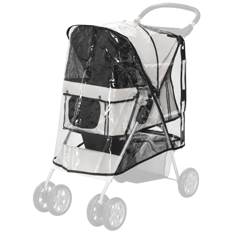 Waterproof Dog Stroller Cover, Rear Entry Rain Shield for Pet Pram