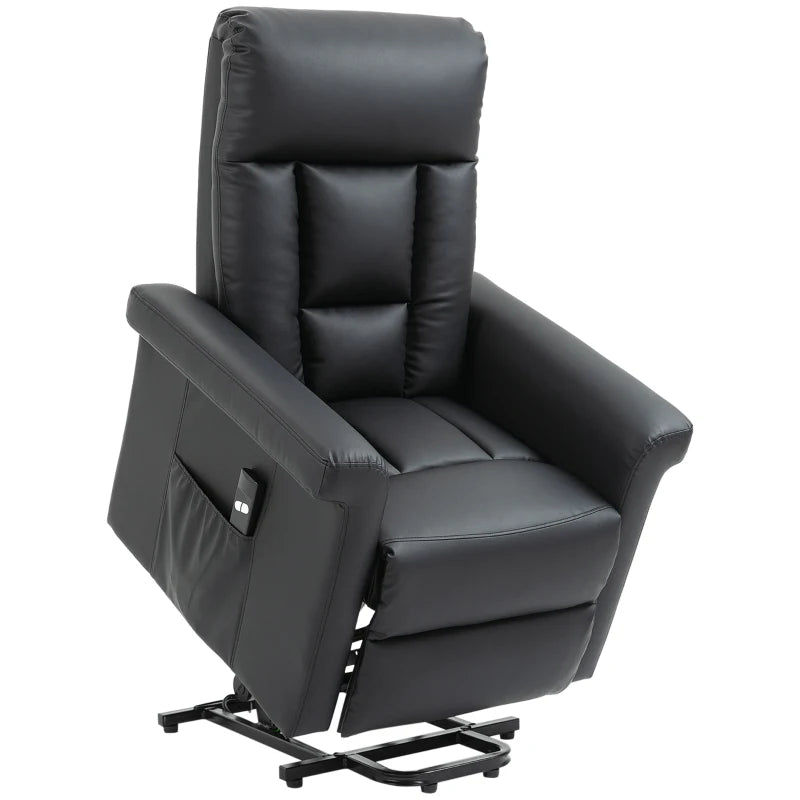 Black Power Lift Recliner Chair for Elderly with Remote Control