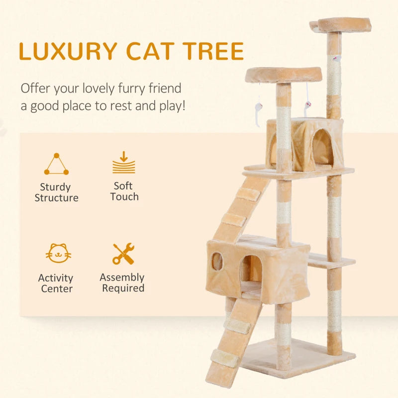 Grey Cat Tree Scratching Post