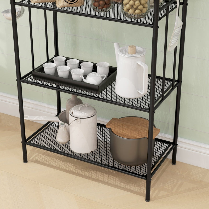 Black 5-Tier Steel Kitchen Shelving Unit