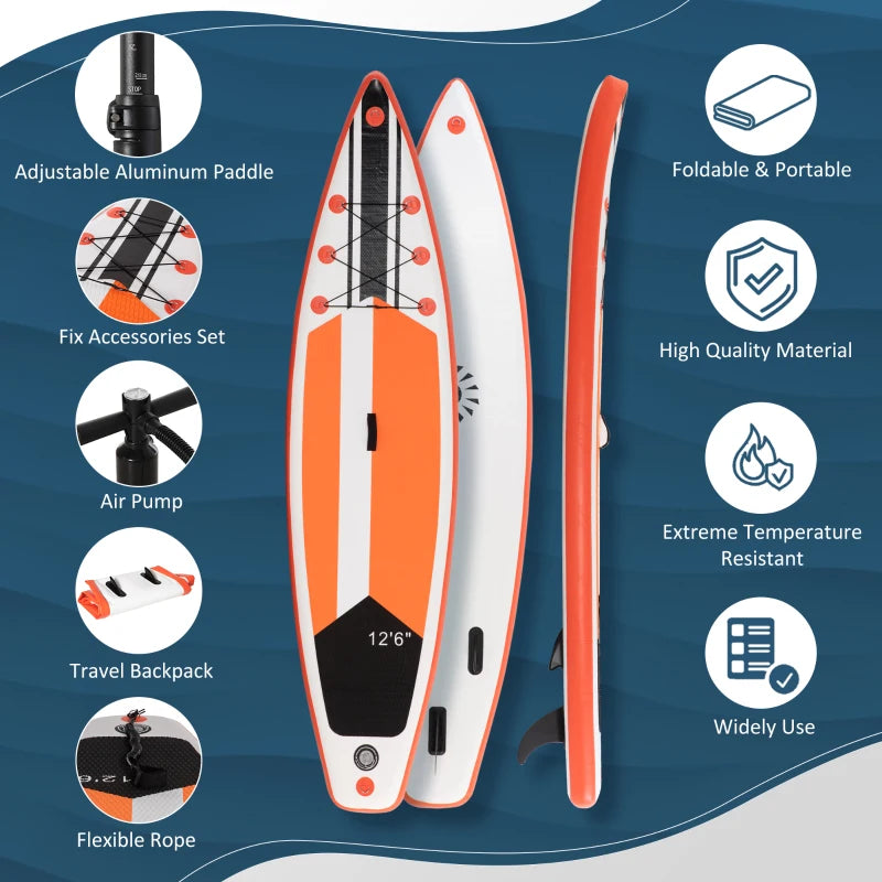 10'6" White Inflatable Stand Up Paddle Board Kit for Beginners