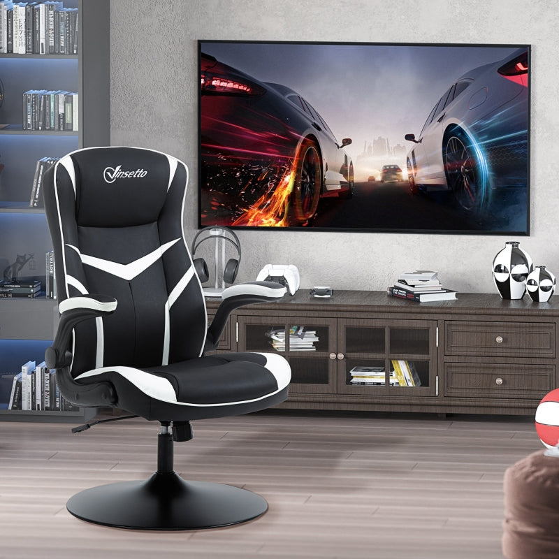 Black & White Ergonomic Gaming Chair with Adjustable Height