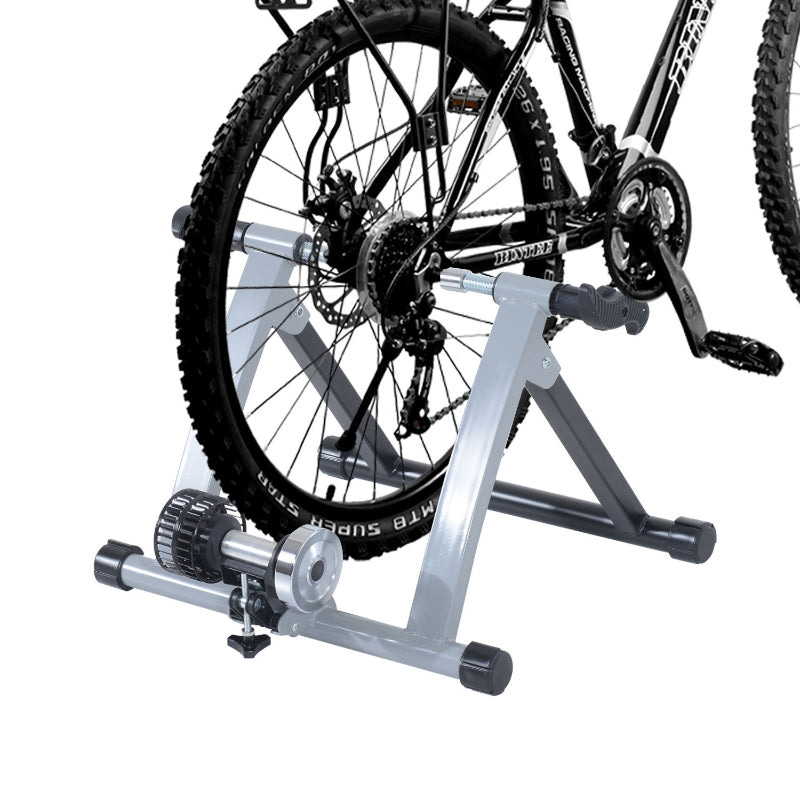 Silver Magnetic Bike Trainer Stand for 26''-28'' & 700C Bikes