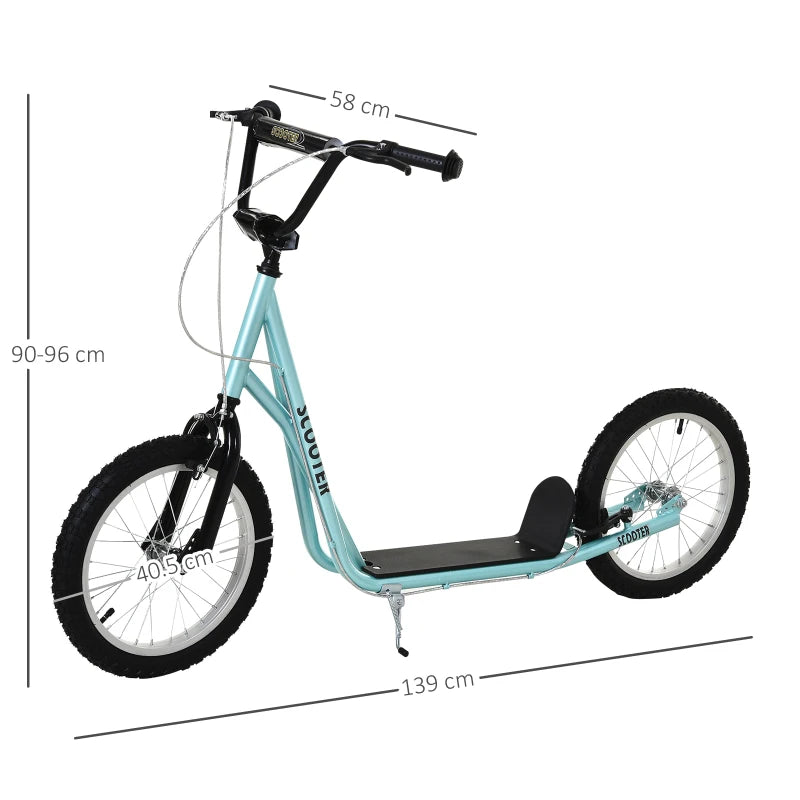 Blue Kids Kick Scooter with Adjustable Height, Anti-Slip Deck, Dual Brakes, Rubber Tyres