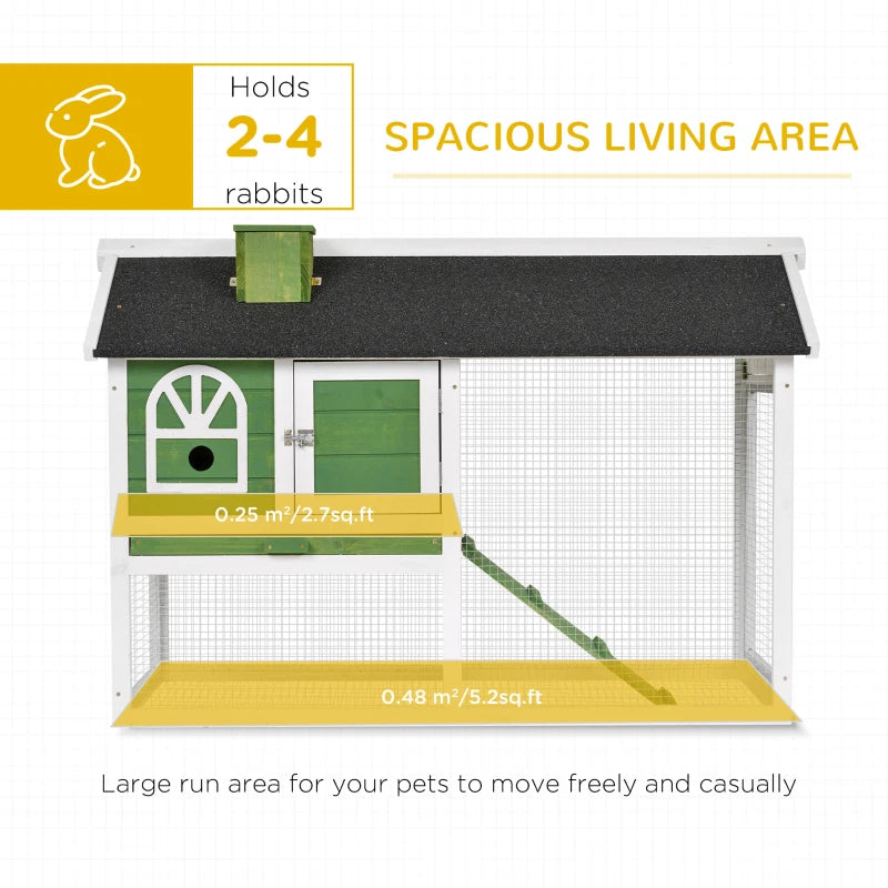 Grey 2-Tier Rabbit Hutch with Run and Water-Resistant Roof