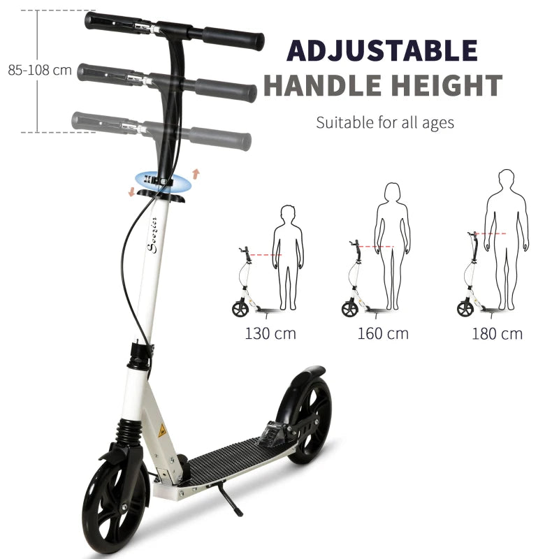 Blue Folding Kick Scooter with Adjustable Height and Dual Brake
