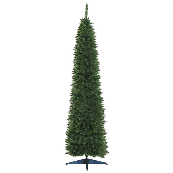7ft Green Pencil Slim Artificial Christmas Tree with Realistic Branches