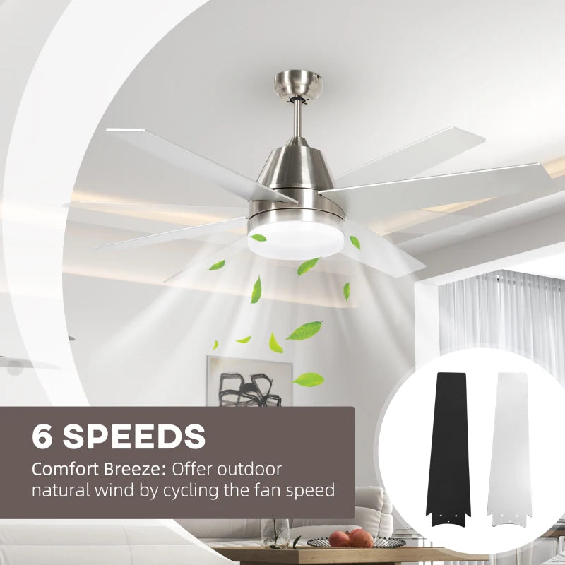 Silver and Black LED Ceiling Fan with Remote Control