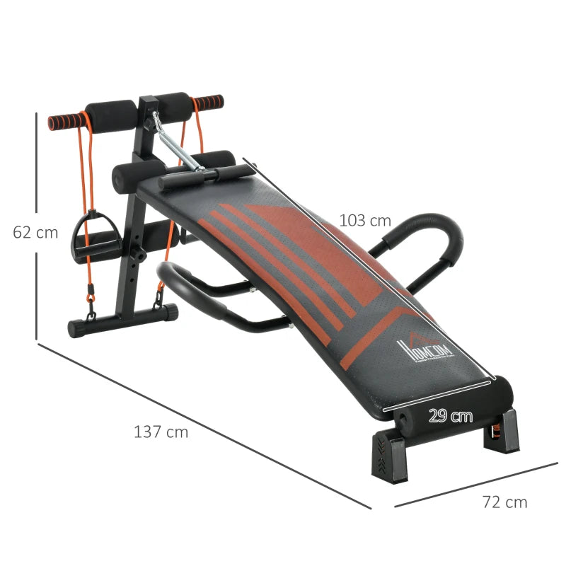 Adjustable Black Sit Up Bench with Headrest for Home Gym