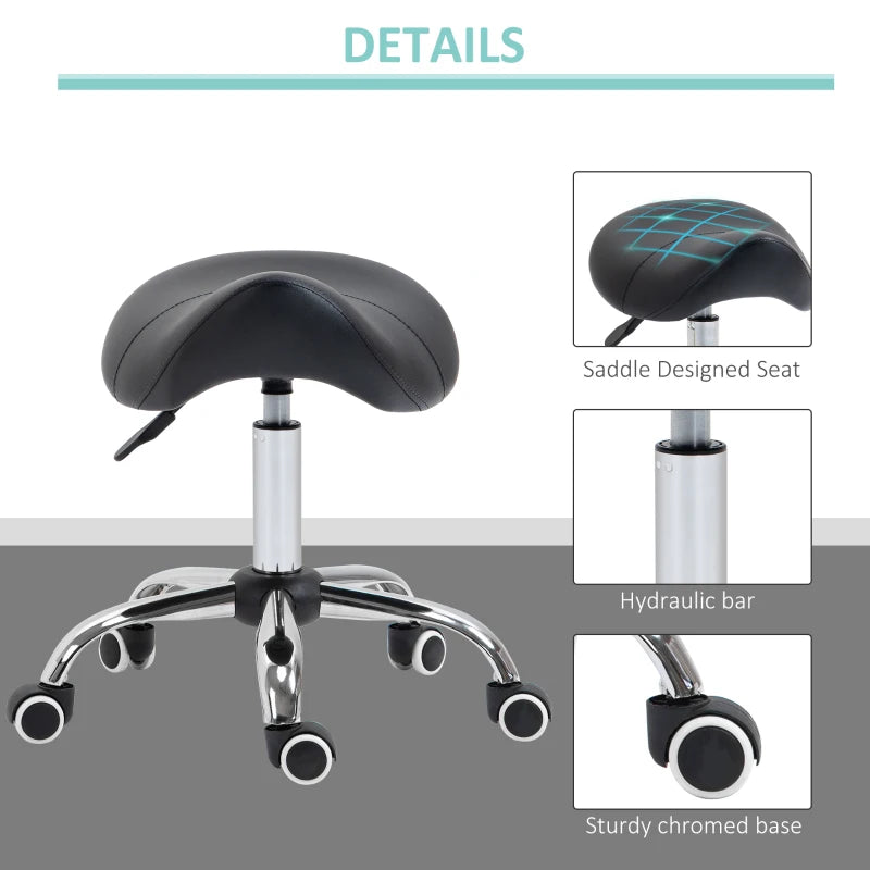 Black Adjustable Salon Massage Stool