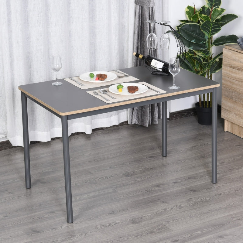 Grey Steel Frame Dining Table for 4 - 75x120x70cm, Minimalistic Style