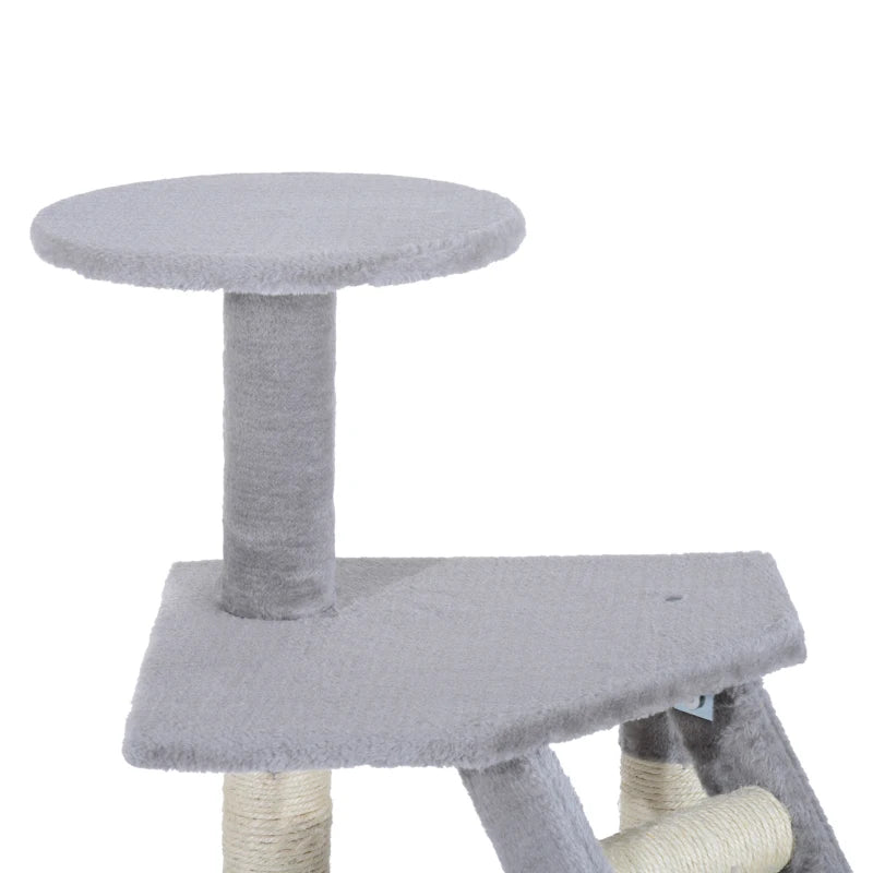 Grey Cat Tree Scratching Post Climbing Activity Center 125cm