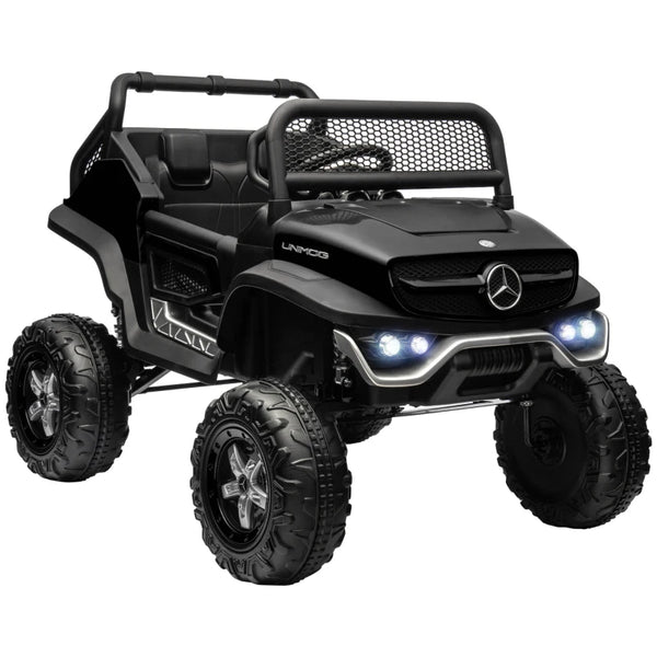 Black Kids Electric Ride-On Car with Remote Control - Mercedes-Benz Unimog Style