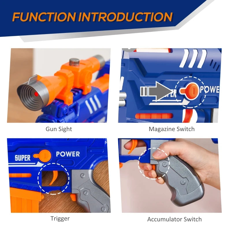 Foam Blaster Shooter with 20 Soft EVA Darts - Blue