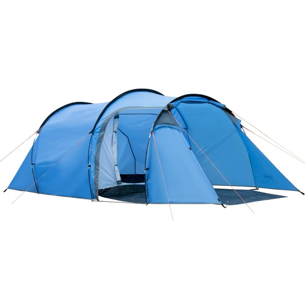 3-Person Blue Tunnel Camping Tent with Vestibule and Rainfly