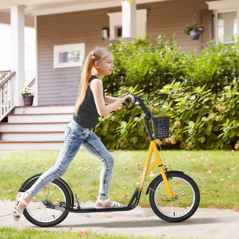 Blue Kids Scooter with Adjustable Handlebar and Inflatable Wheels