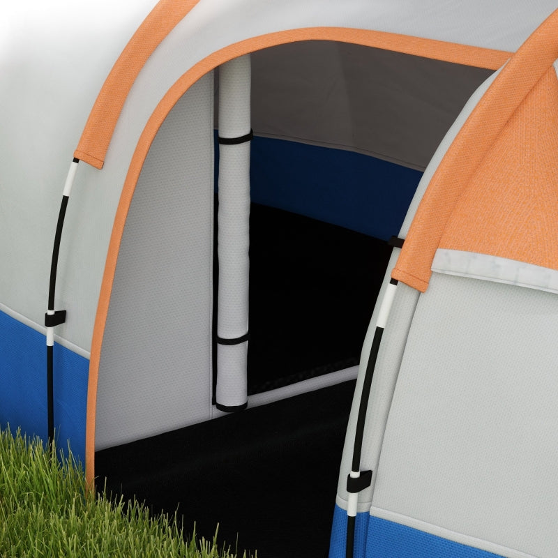 Orange 2-3 Person Waterproof Camping Tunnel Tent with Bedroom and Living Area