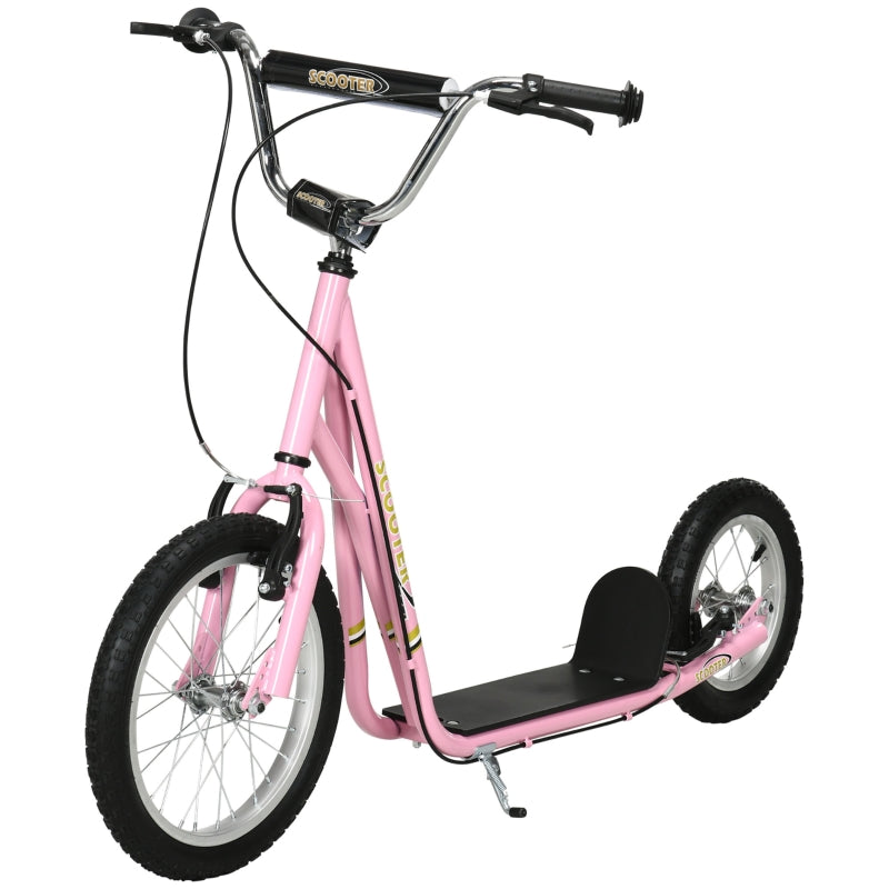 Kids Pink Stunt Scooter with Adjustable Handlebar and Dual Brakes
