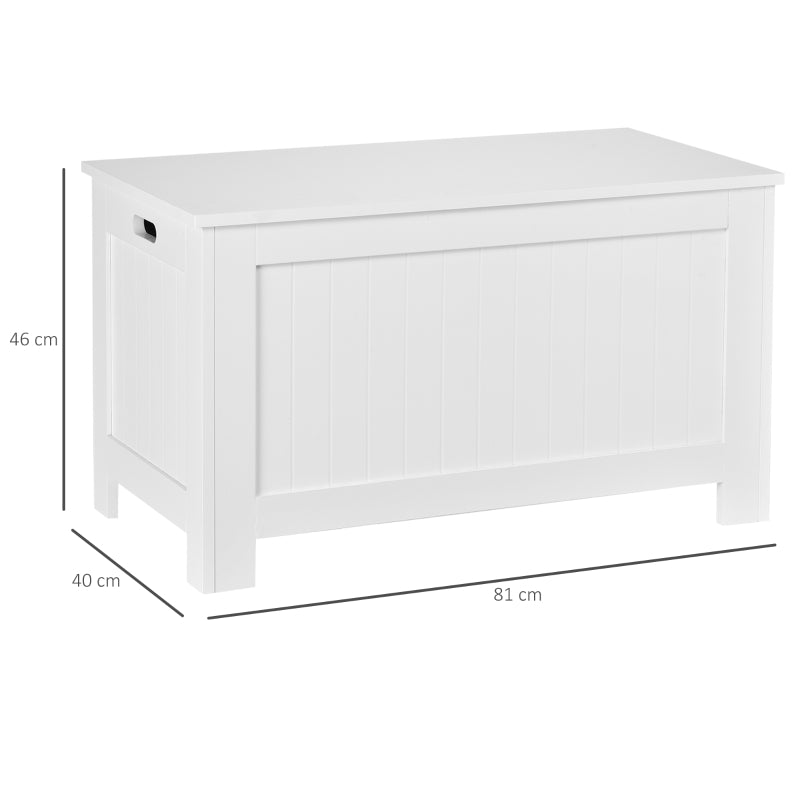 White Lift Top Storage Chest with Safety Hinges - Bedroom Entryway Organizer