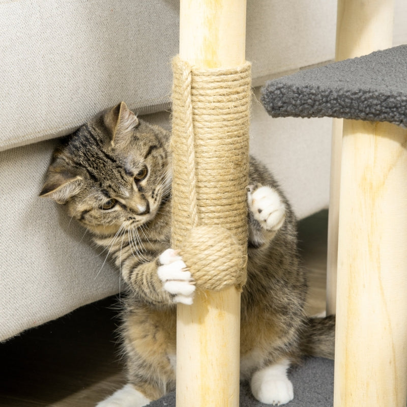 Grey 48cm Cat Tree with Toy Ball and Scratching Post