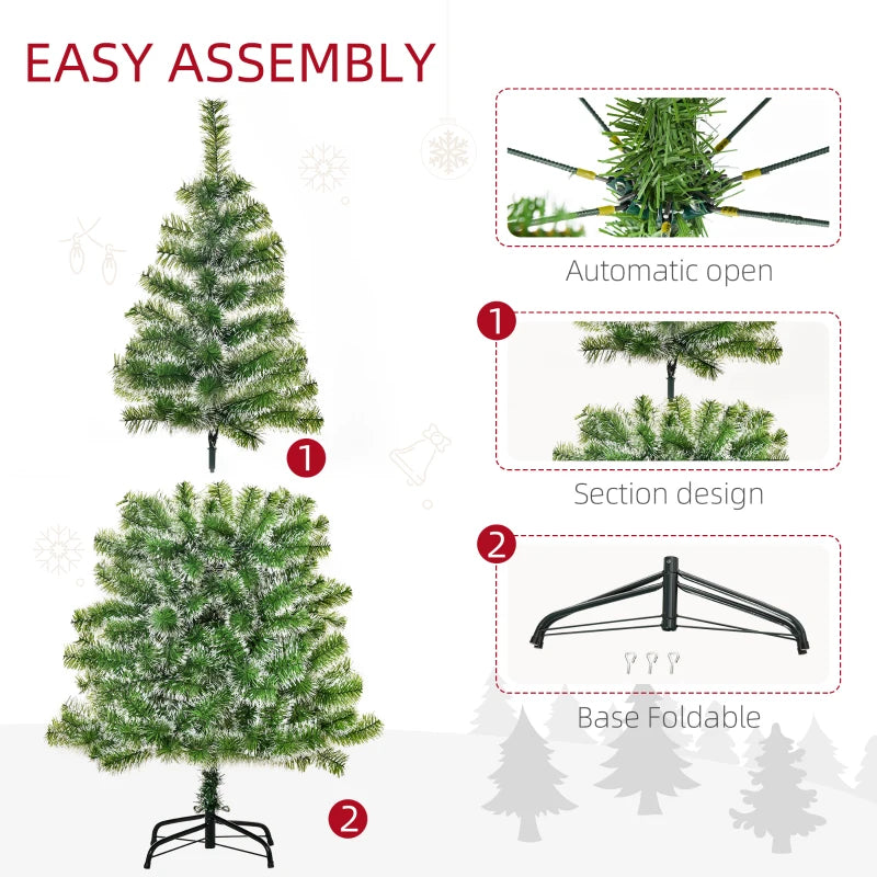 5FT Green Artificial Christmas Tree with Metal Stand