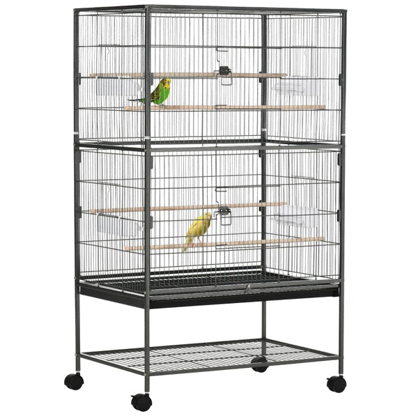 Large Bird Cage for Finches & Parakeets - Dark Grey