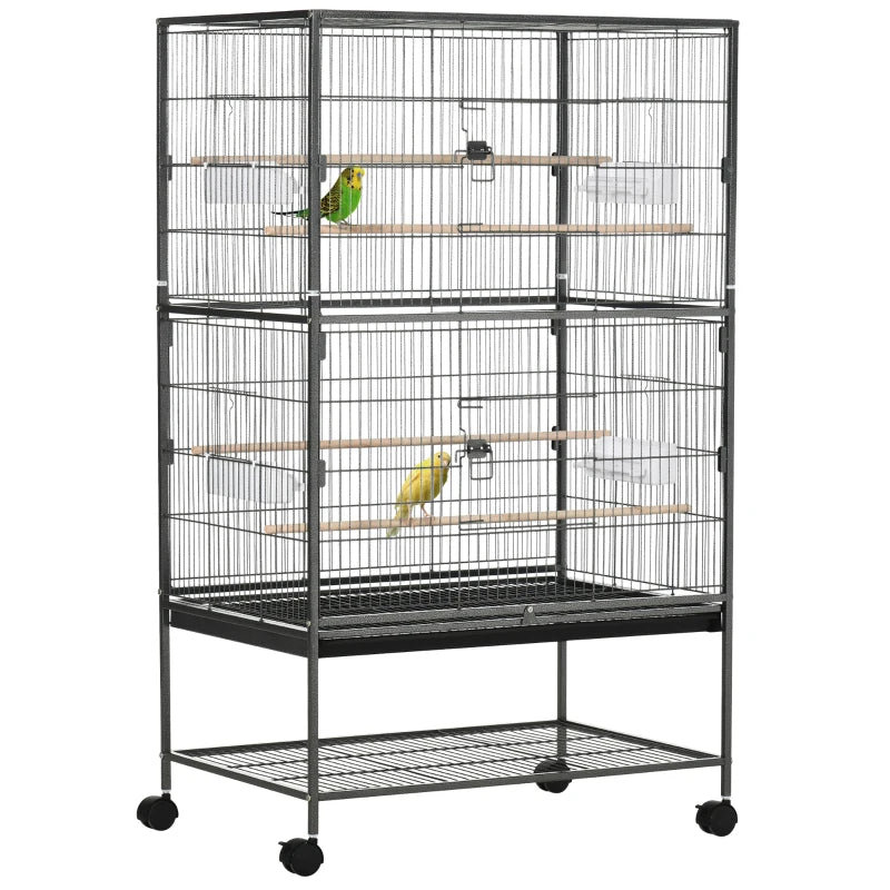 Large Bird Cage for Finches & Parakeets - Dark Grey