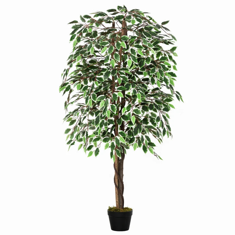 Green 160cm Artificial Ficus Silk Tree with Nursery Pot - Indoor Outdoor Decor