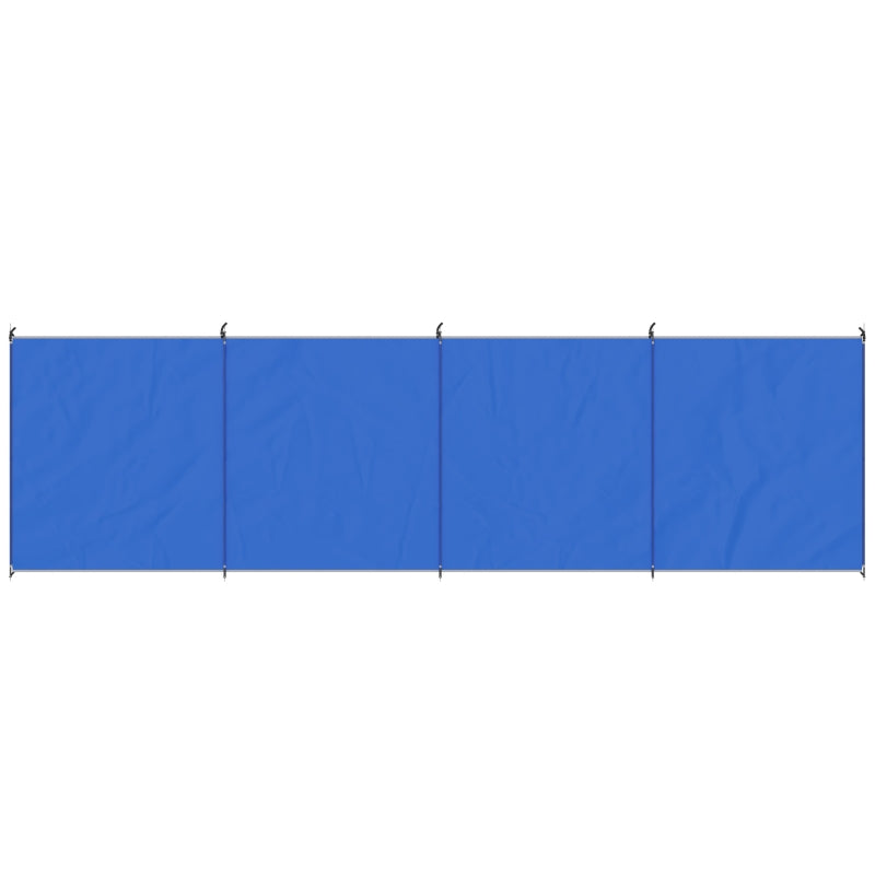 Blue Camping Windbreak Shelter with Carry Bag, Steel Poles - 540cm x 150cm