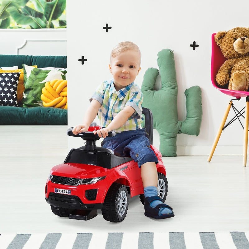 Red Toddler Ride-On Car with Horn and Storage