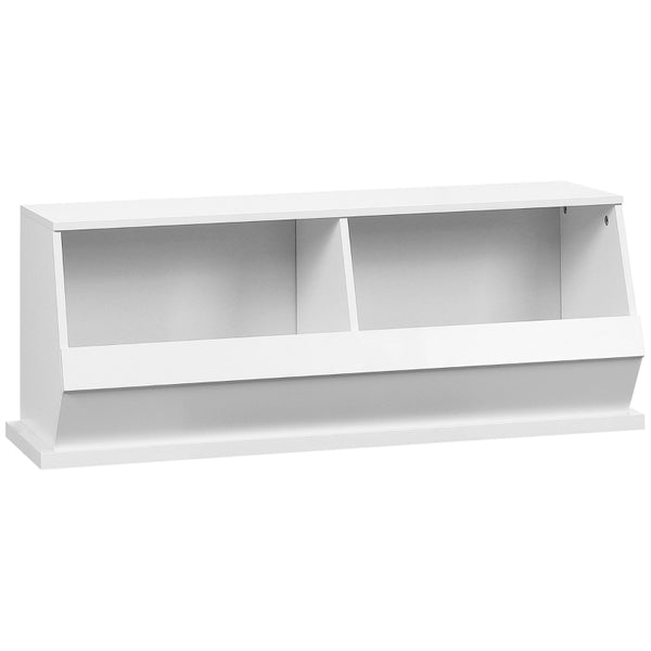 White 2-Cube Storage Cabinet with Compartments