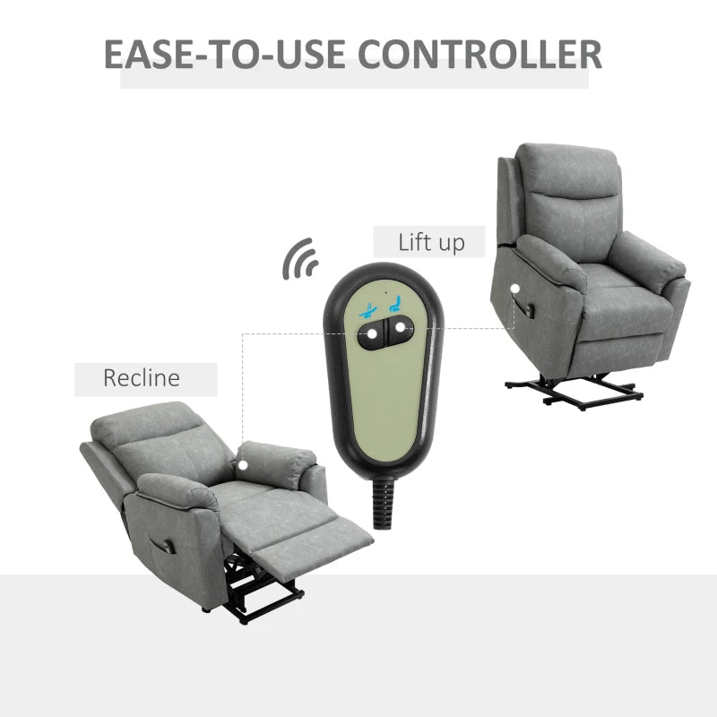 Grey Electric Power Lift Recliner Chair for Elderly with Remote Control