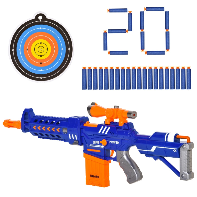 Foam Blaster Shooter with 20 Soft EVA Darts - Blue