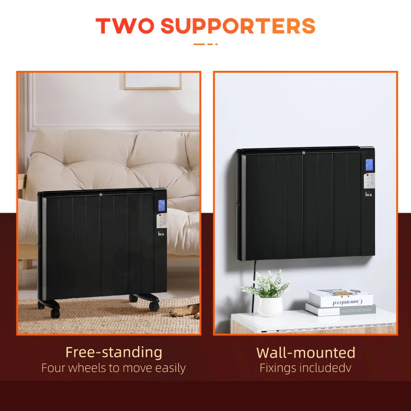 Black Convector Heater with Timer & Remote Control