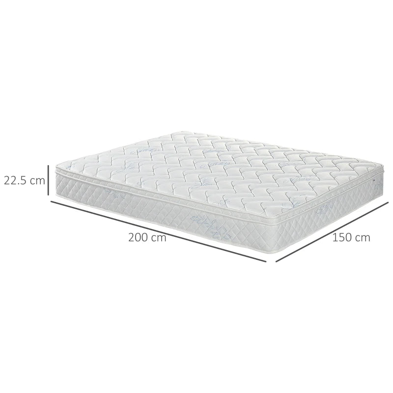 White King Size Pocket Sprung Mattress with Breathable Foam - 200x150x22.5cm