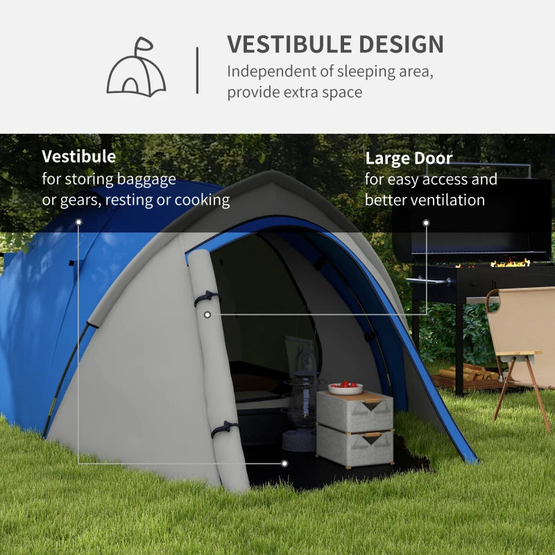 Blue/Grey 2-Person Dome Tent with Front Vestibule