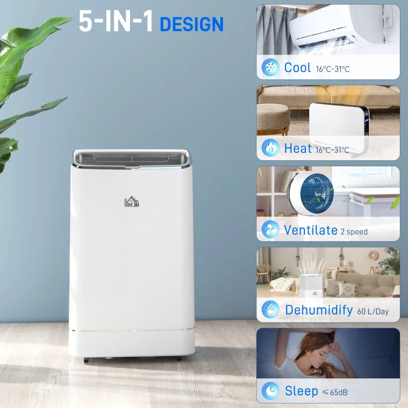 5-in-1 Portable Air Conditioner 14,000 BTU - White