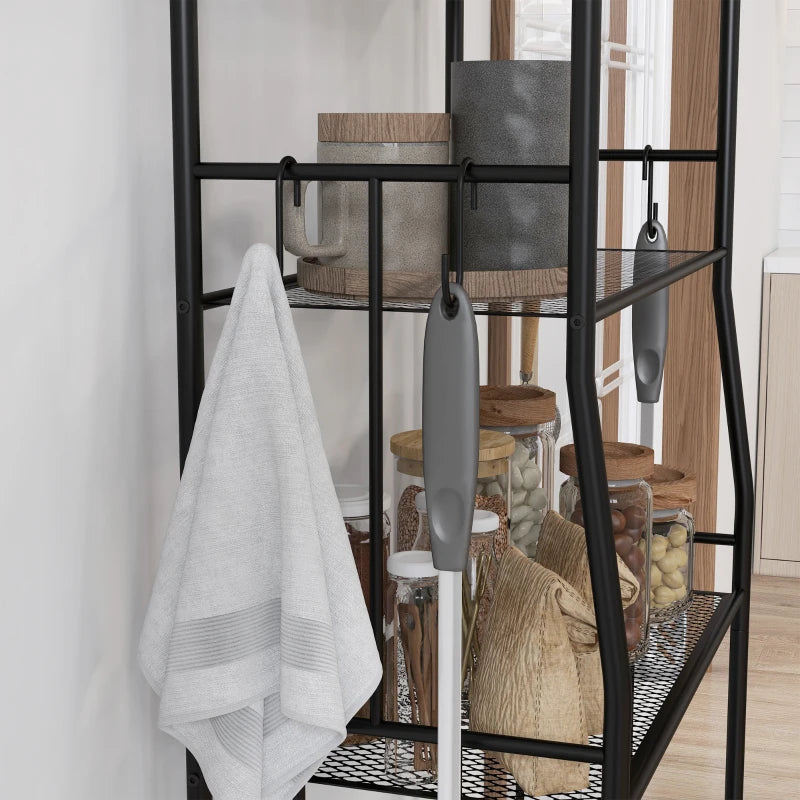 Black 5-Tier Steel Kitchen Shelving Unit