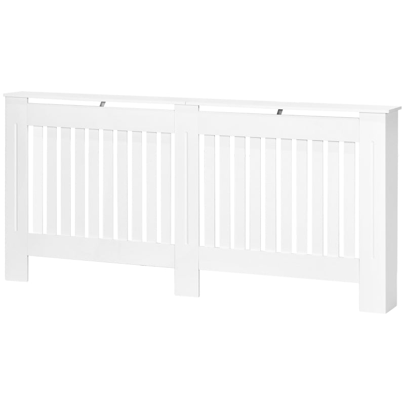 White Slatted Radiator Cover Cabinet with MDF Grill (172 x 19 x 81.5 cm)