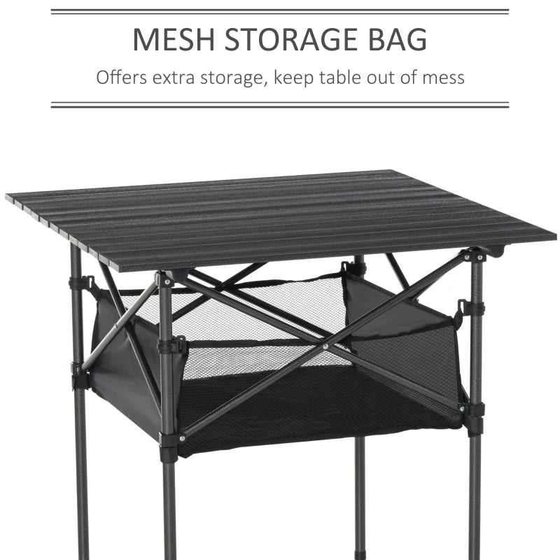 Blue Portable Folding Camping Table with Storage Bag