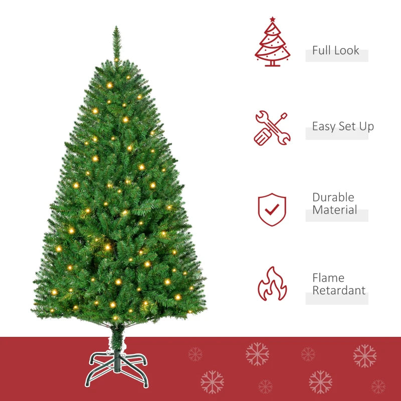 5FT Green Christmas Tree with Warm White LED Lights