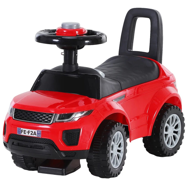 Red Toddler Ride-On Car with Horn and Storage