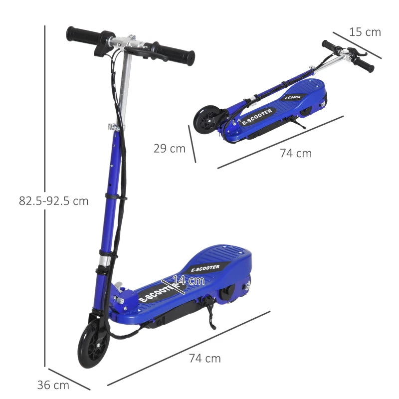 Blue/Black Folding Electric Kids Scooter for Ages 7-14