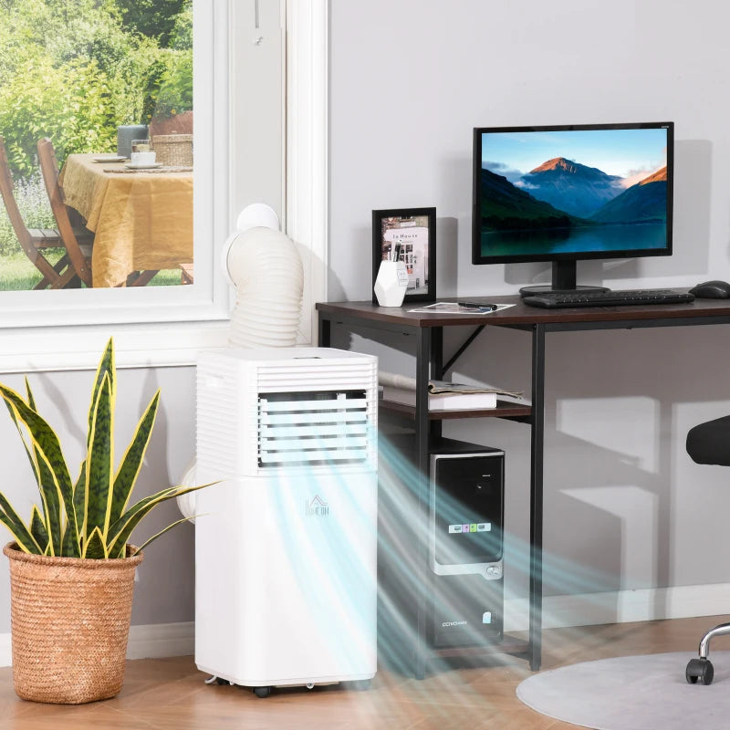 Portable 9000 BTU Air Conditioner - White, Dehumidifier, Fan, Remote, Timer, Window Kit - A Energy Efficiency