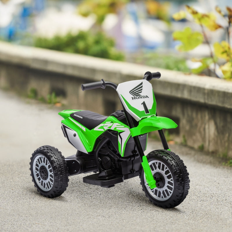Green 3-Wheel Kids Electric Motorbike with Horn - Ages 18-36 Months