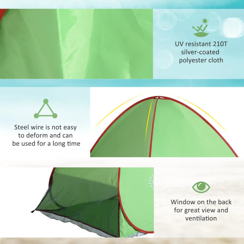 Portable Beach Camping Tent - Blue UV Protection Sun Shelter