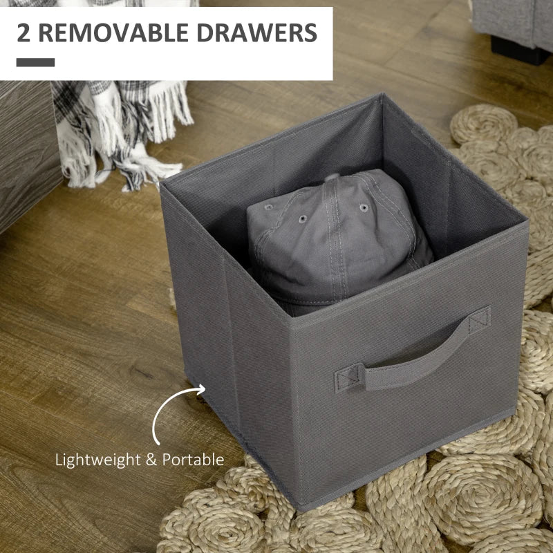 Grey Fabric Drawer Storage Cabinet for Home and Office