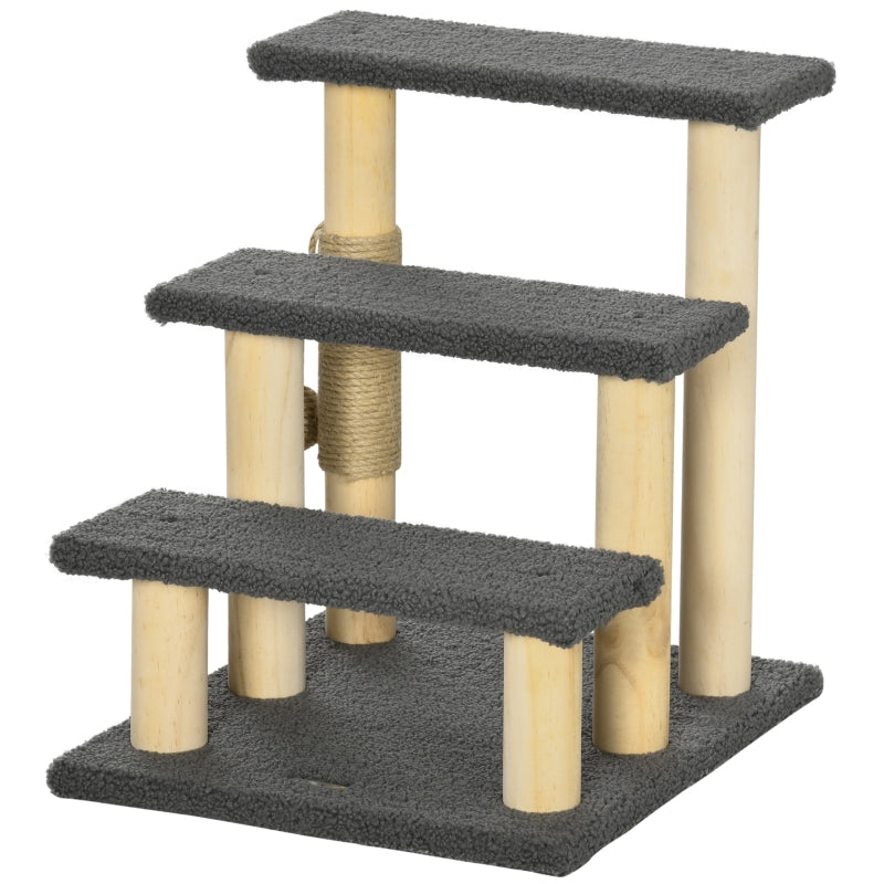 Grey 48cm Cat Tree with Toy Ball and Scratching Post