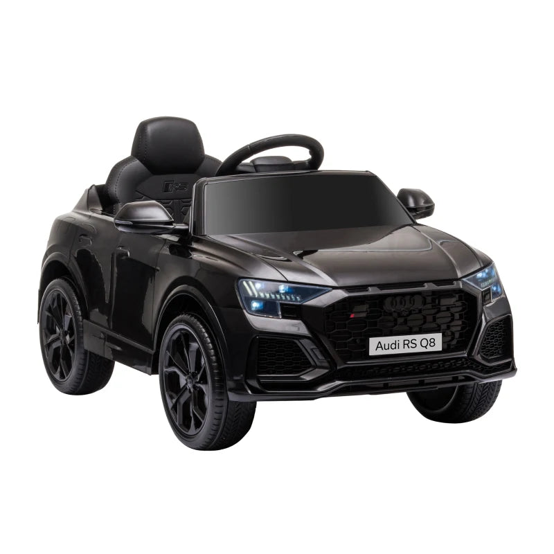 Black Audi RS Q8 6V Kids Electric Ride-On Car with Remote Control and Music